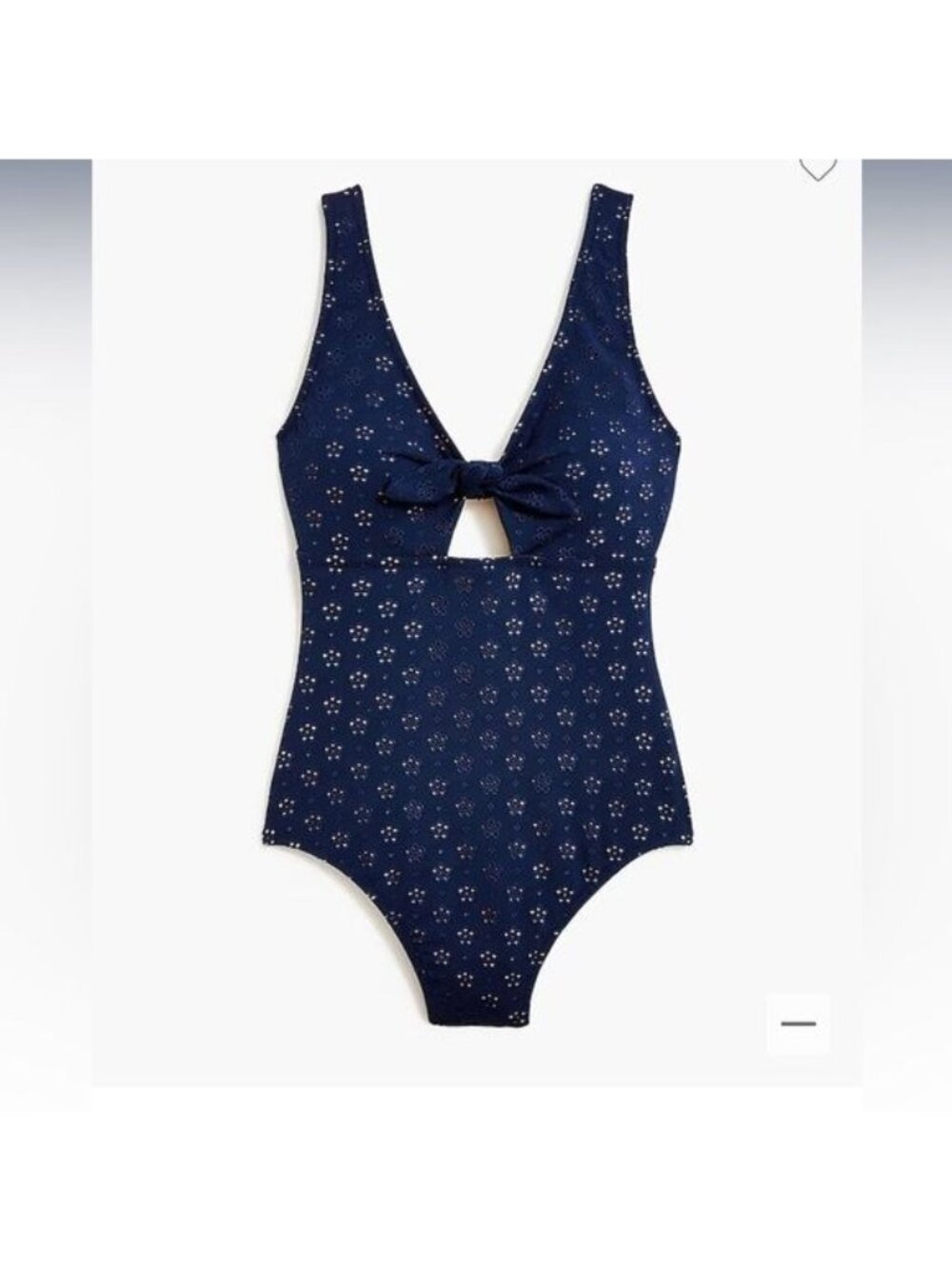 J Crew Factory Swimsuit Size 3X One Piece Blue Eyelet Cutout Bow Lined Plus NWT